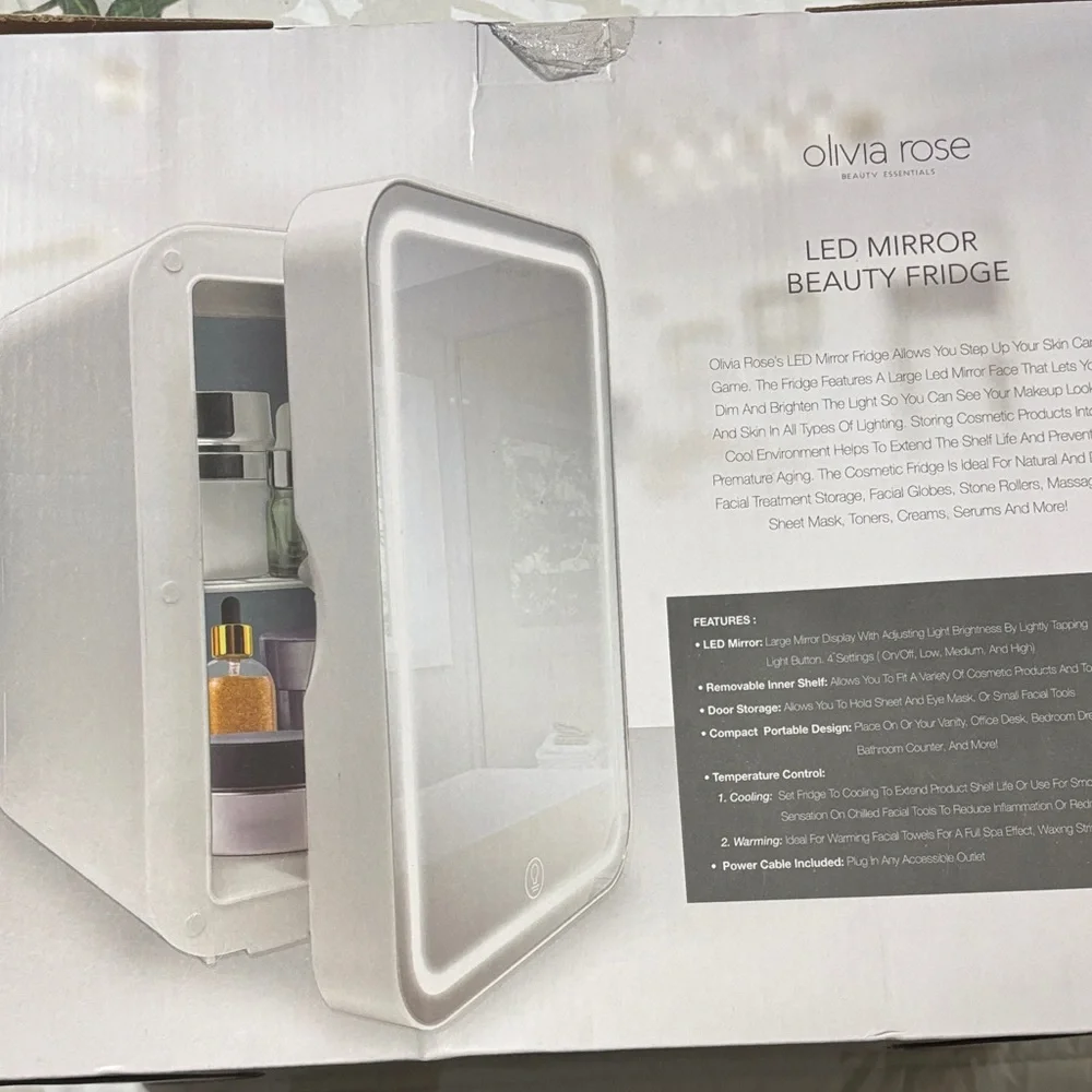 Olivia Rose LED Mirror Makeup Organizer - White